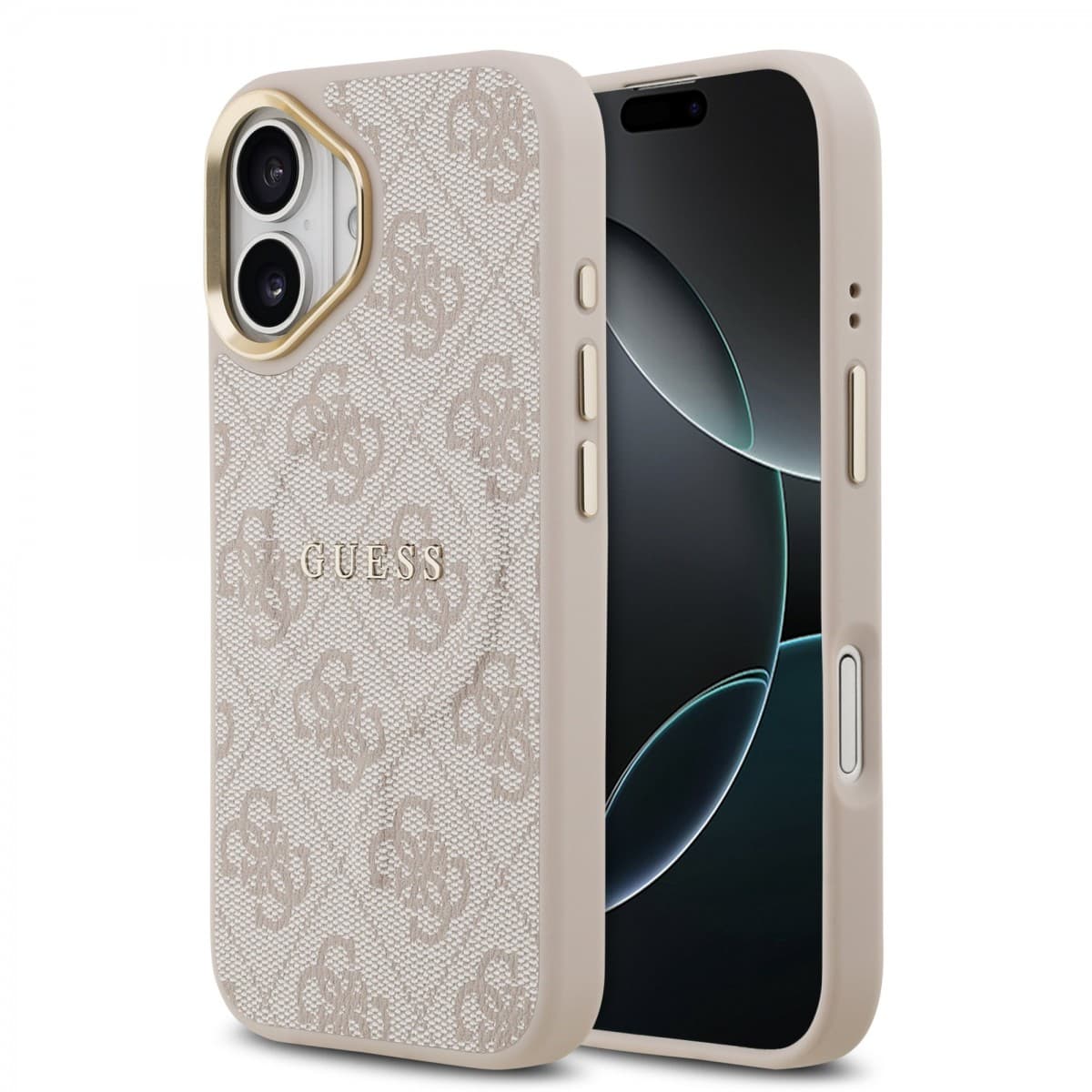 Zadní kryt Guess PU Leather 4G Gold Frame MagSafe pro iPhone 17 Pink - náhled 1