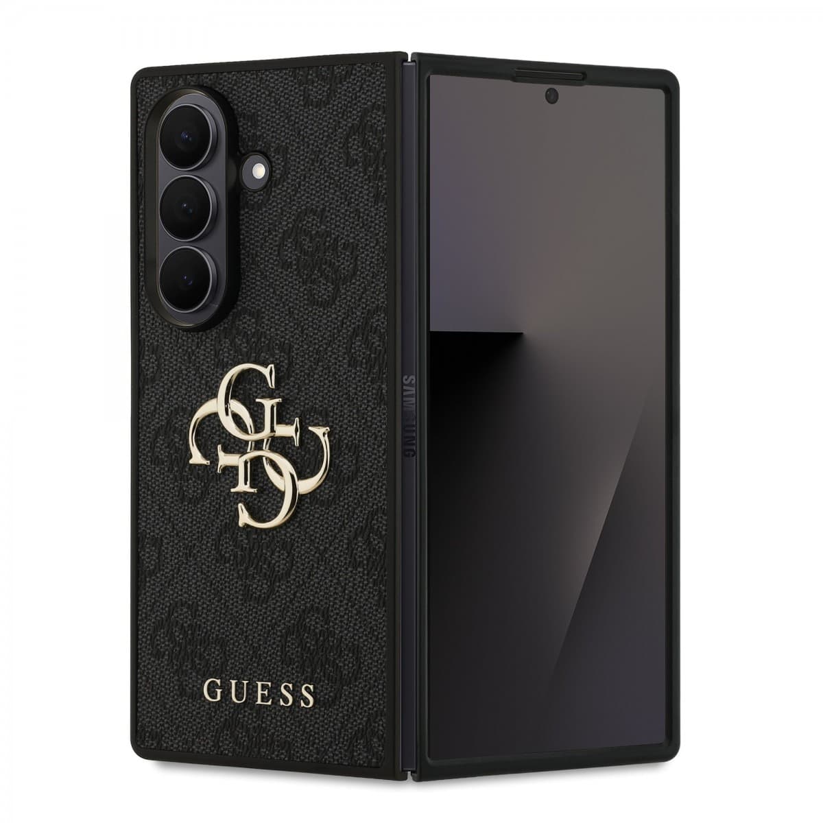 Zadní kryt Guess PU 4G Metal Logo pro Samsung Galaxy Z Fold 7 Grey - náhled 1