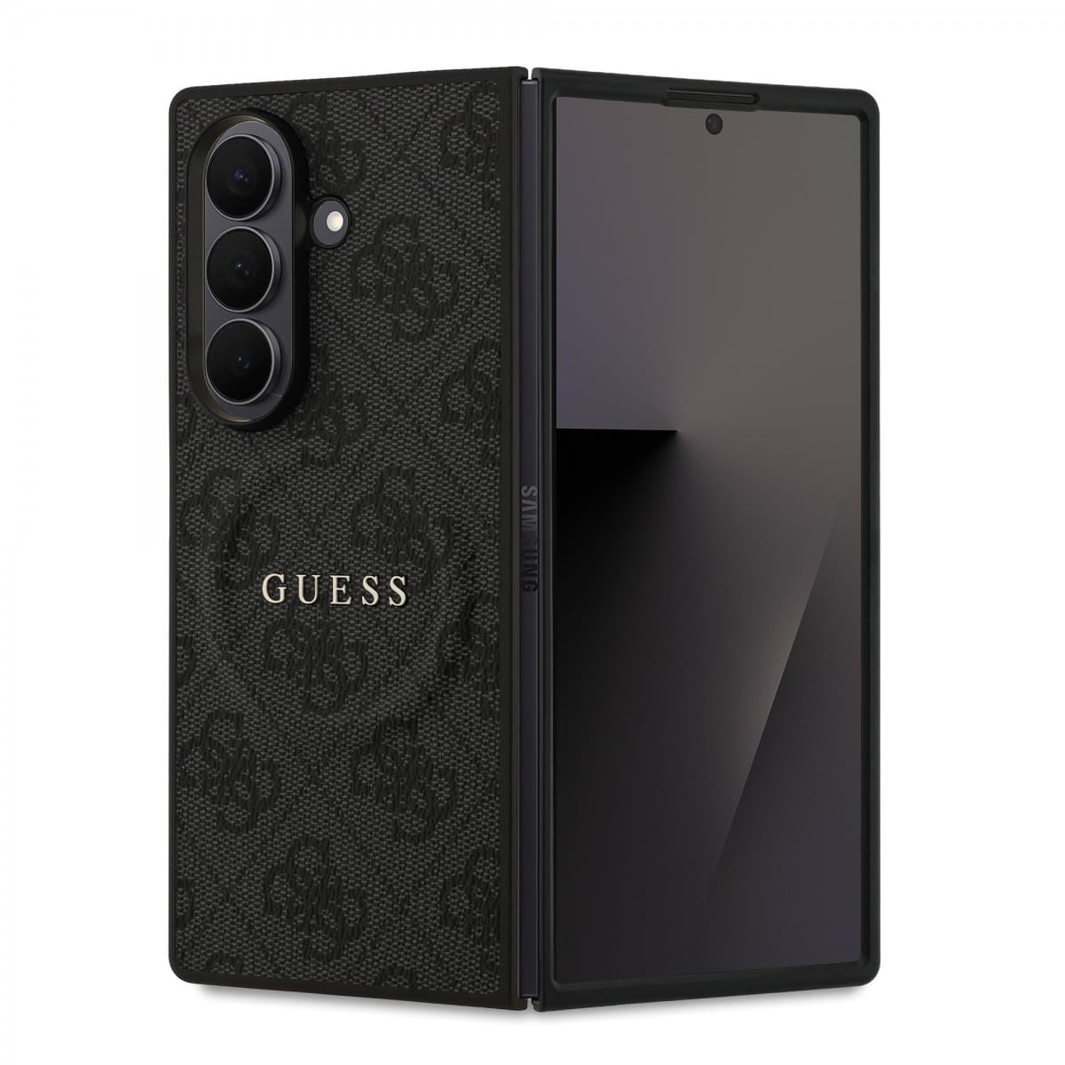 Zadní kryt Guess PU Leather 4G Colored Ring Magnetic pro Samsung Galaxy Z Fold 7 Black - náhled 1