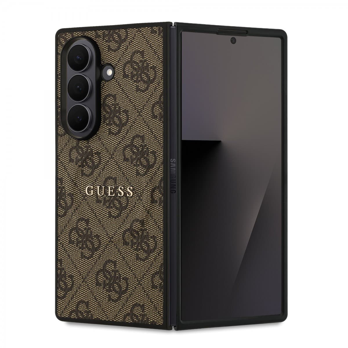 Zadní kryt Guess PU Leather 4G Colored Ring Magnetic pro Samsung Galaxy Z Fold 7 Brown - náhled 1