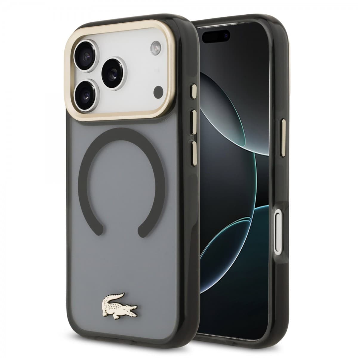Zadní kryt Lacoste PC/TPU Frosted Finish Gold Logo MagSafe pro iPhone 17 Pro Black - náhled 1