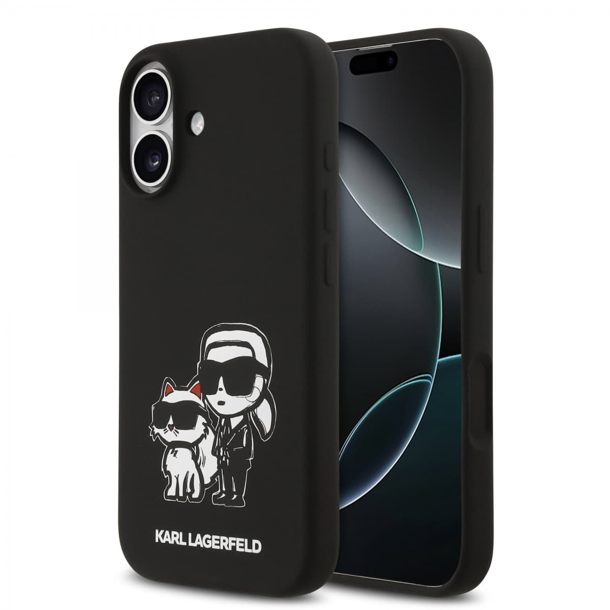 Zadní kryt Karl Lagerfeld Liquid Silicone K&amp;CH Sketch MagSafe pro iPhone 17 Black - náhled 1