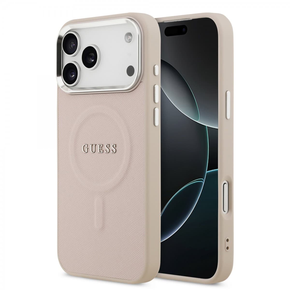 Zadní kryt Guess PU Saffiano MagSafe pro iPhone 17 Pro Pink