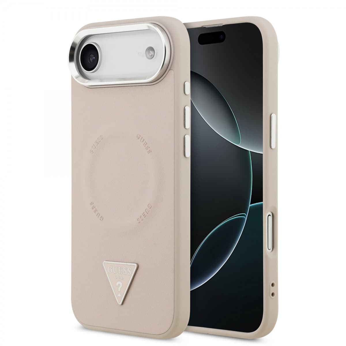 Zadní kryt Guess PU Leather Triangle Logo MagSafe pro iPhone 17 Air Pink - náhled 1