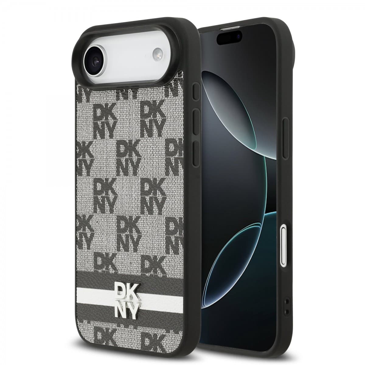 Zadní kryt DKNY PU Leather Checkered Pattern and Stripe pro iPhone 17 Air Black - náhled 1