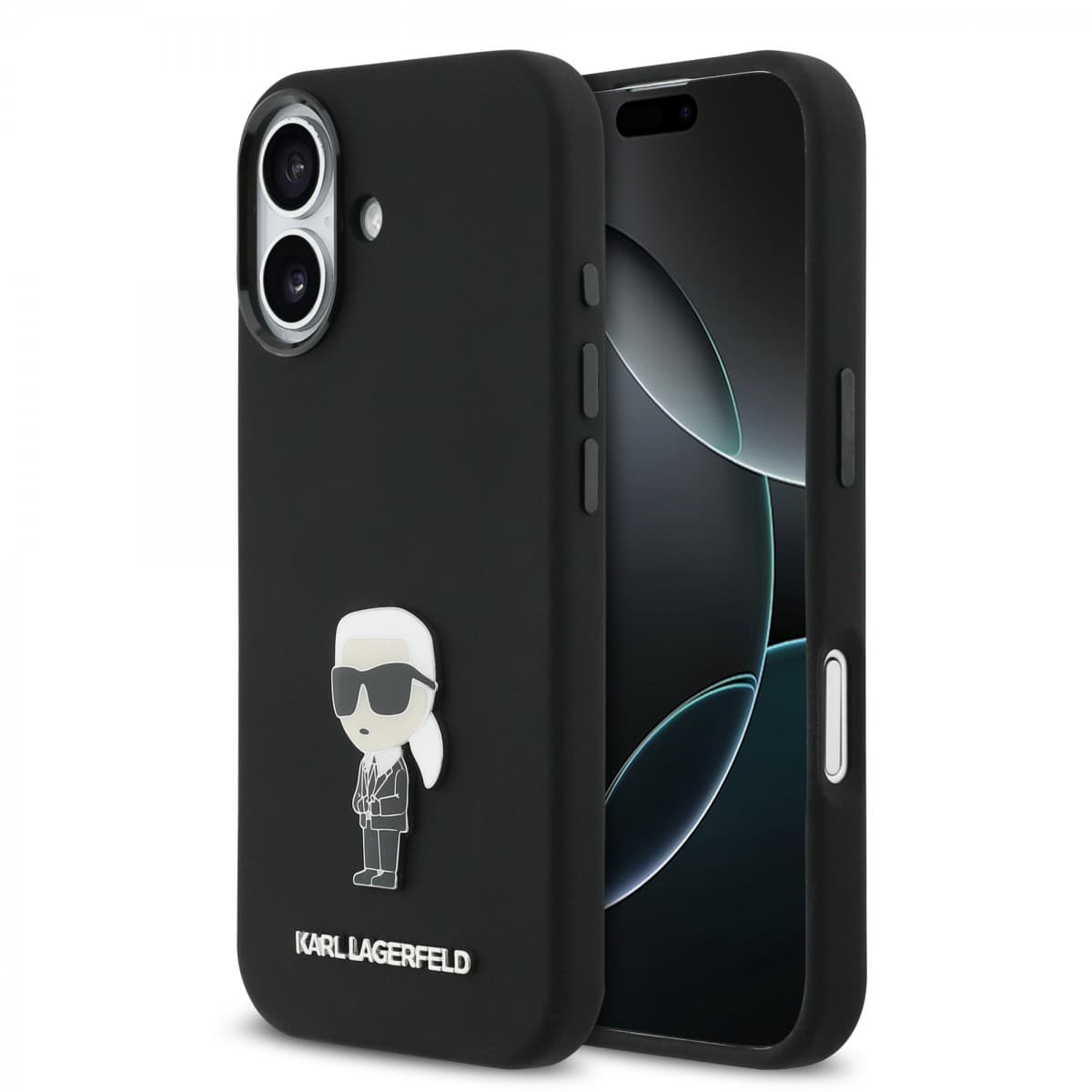 Zadní kryt Karl Lagerfeld Liquid Silicone Metal Ikonik pro iPhone 17 Black - náhled 1