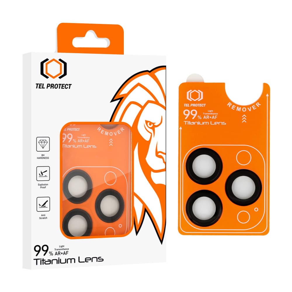 Tvrzené sklo Tel Protect Titanium Lens 99% AR na čočky fotoaparátu pro iPhone 17 Air black - náhled 1
