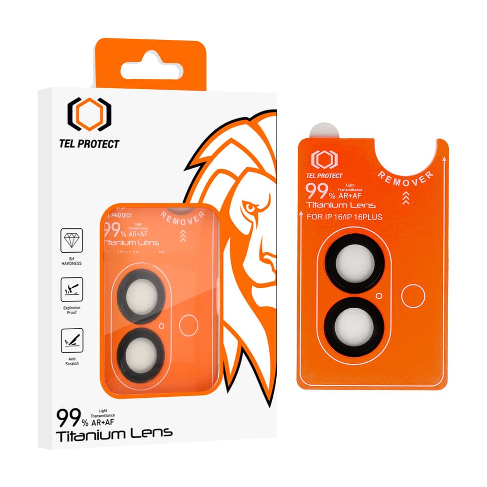 Tvrzené sklo Tel Protect Titanium Lens 99% AR na čočky fotoaparátu pro iPhone 17 black - náhled 1
