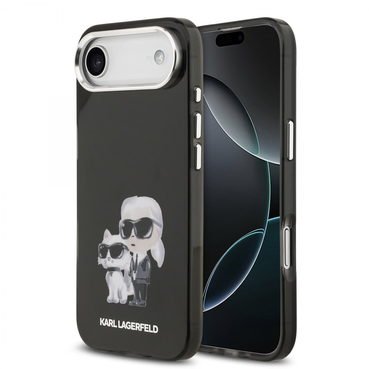 Zadní kryt Karl Lagerfeld IML Aquarelle Karl and Choupette pro iPhone 17 Air Black - náhled 1