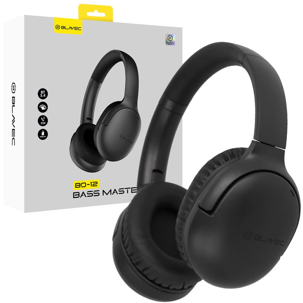 Bezdrátová sluchátka Blavec Over-ear BO-12 Bass Master ANC (BO12-B) black - náhled 1
