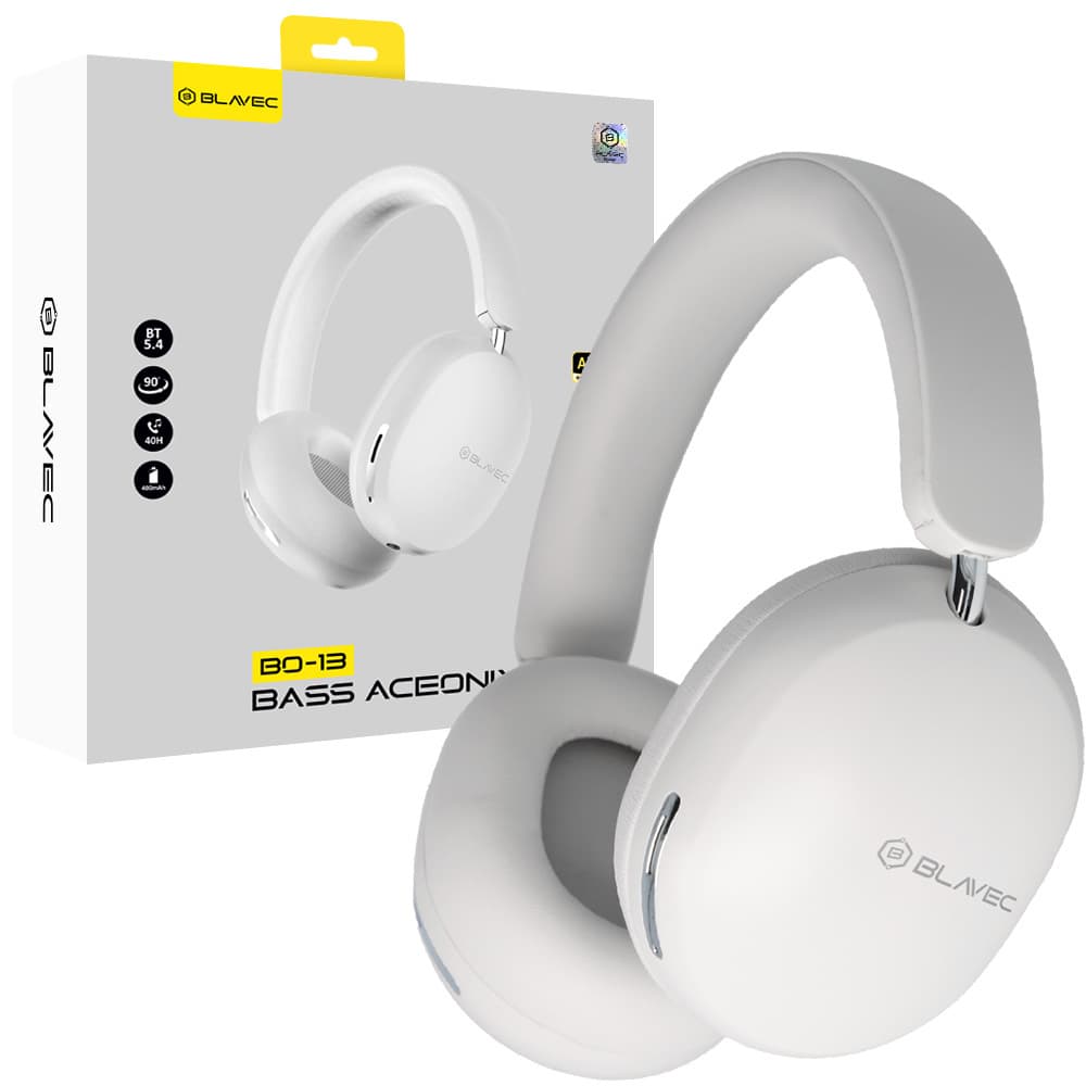 Bezdrátová sluchátka Blavec Over-ear BO-13 Bass Aceonix ANC (BO13-W) white - náhled 1