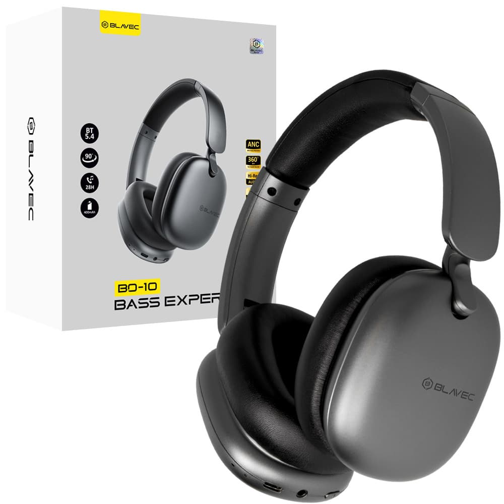 Sluchátka Blavec Over-ear Bluetooth BO-10 Bass Expert ANC (BO10-B) black - náhled 1