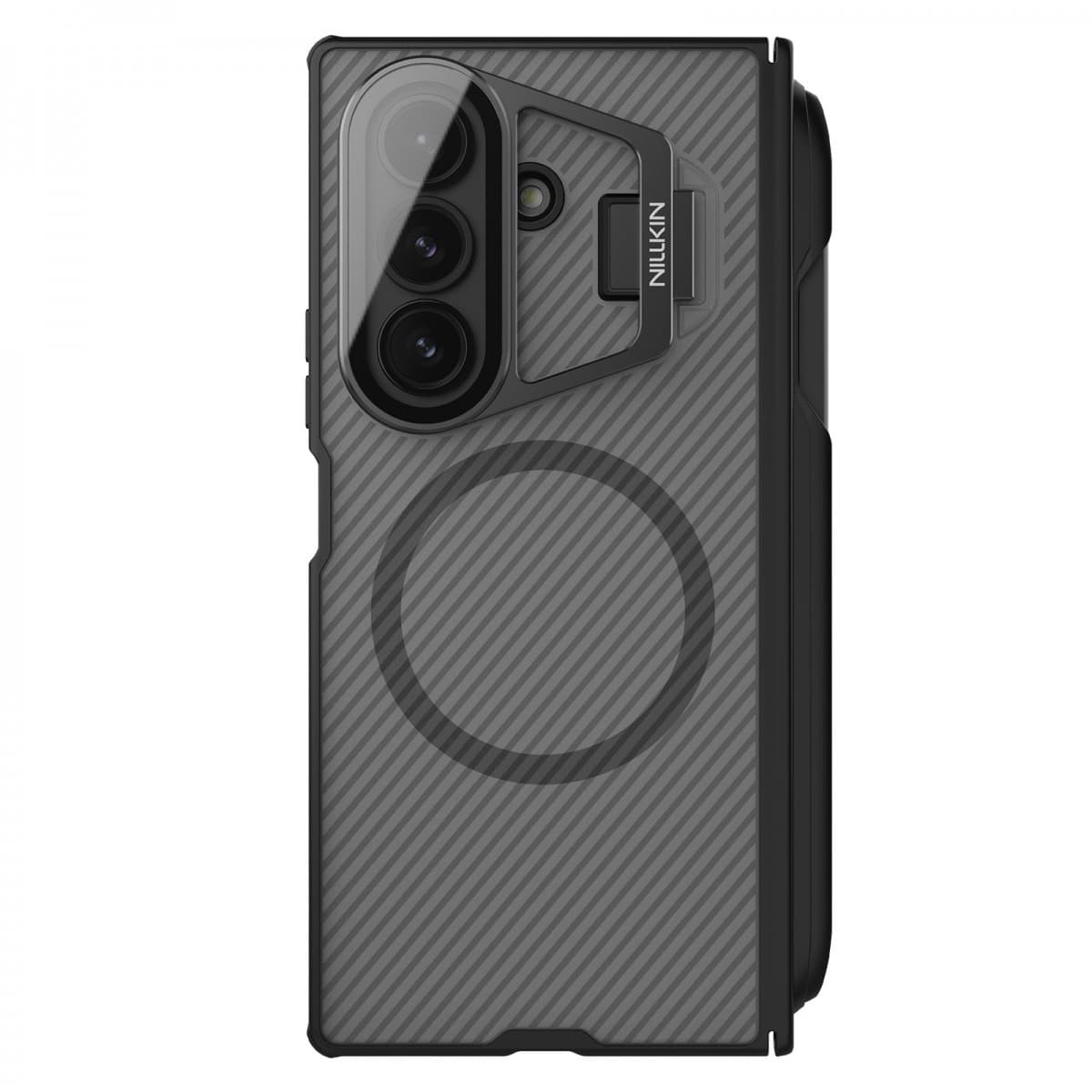 Zadní kryt Nillkin CamShield Prop Magnetic Pen Slot pro Samsung Galaxy Z Fold 7 Transparent Black - náhled 1