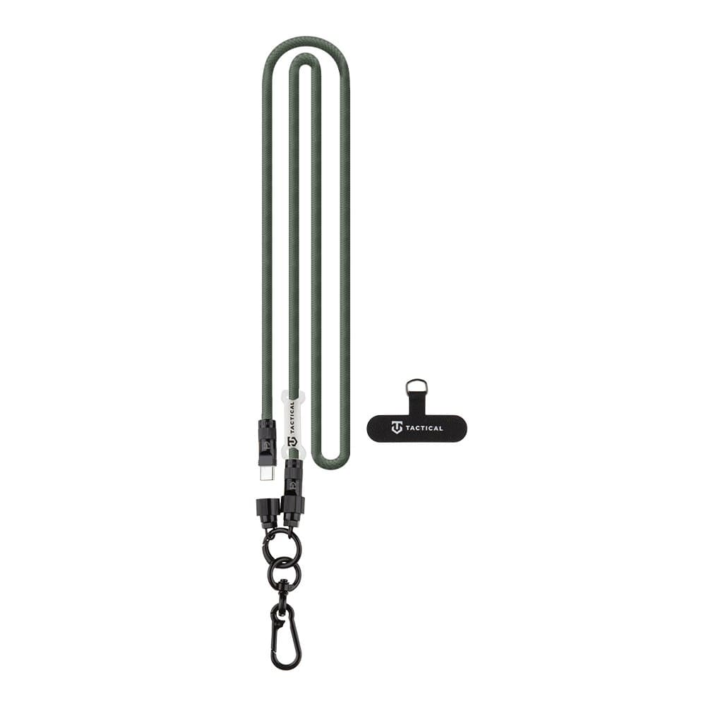 Šňůrka na mobil Tactical Wire Snake s kabelem USB-C 1,2m Green - náhled 1