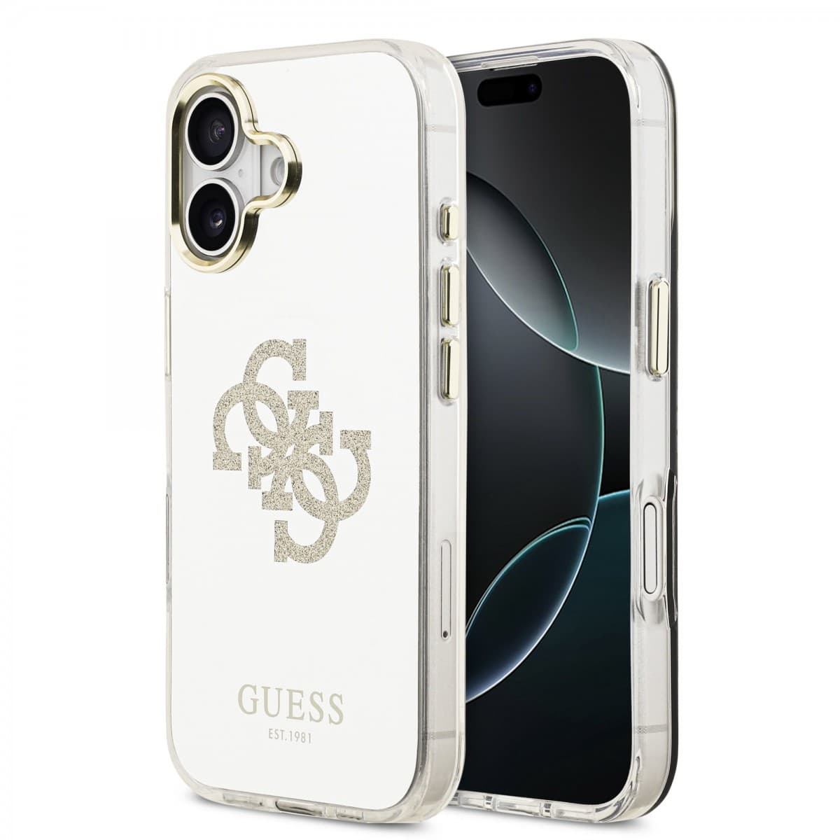 Zadní kryt Guess PC/TPU Mirror 4G Glitter Logo MagSafe pro iPhone 17 Gold - náhled 1