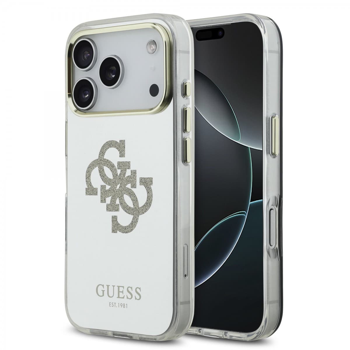 Zadní kryt Guess PC/TPU Mirror 4G Glitter Logo MagSafe pro iPhone 17 Pro Max Gold - náhled 1