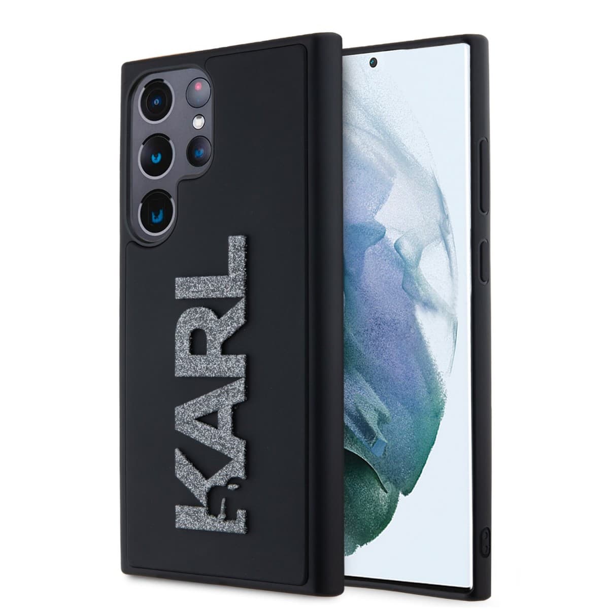 Zadní kryt Karl Lagerfeld 3D Rubber Glitter Logo pro Samsung Galaxy S24 Ultra Black - náhled 1