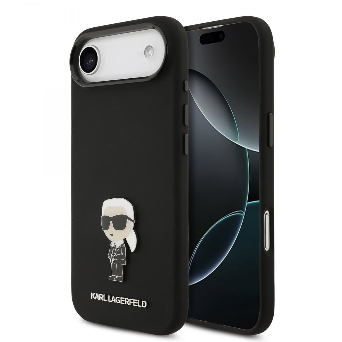 Zadní kryt Karl Lagerfeld Liquid Silicone Metal Ikonik pro iPhone Air Black - náhled 1