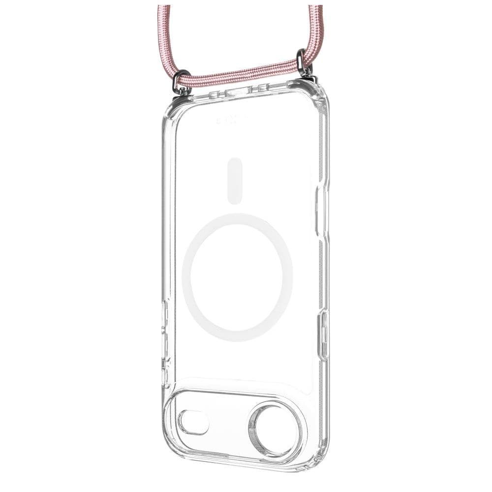 Zadní kryt FIXED MagPure Neck s růžovou šňůrkou na krk pro Apple iPhone Air - náhled 1