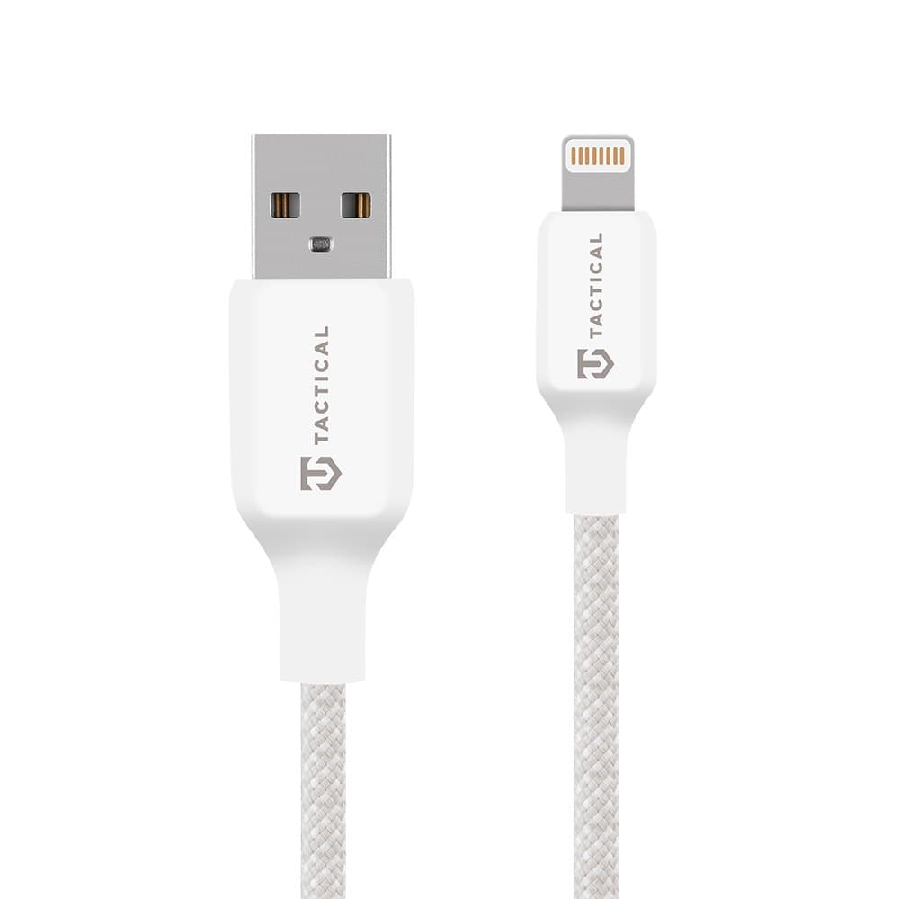 Datový kabel Tactical Stitch Thread USB-A - Lightning 2m White - náhled 1
