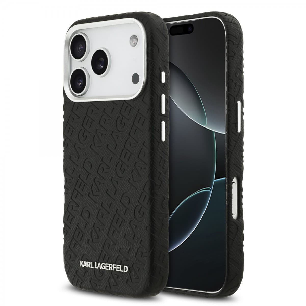 Zadní kryt Karl Lagerfeld Grained PU Repeated Logo MagSafe pro iPhone 17 Pro Black - náhled 1