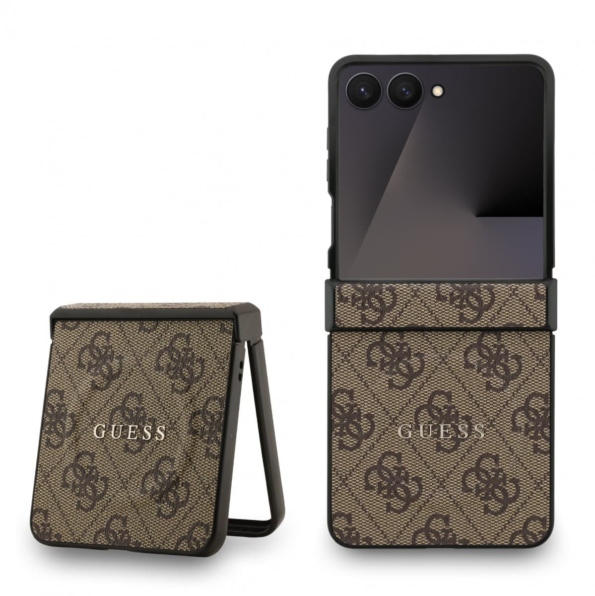 Zadní kryt Guess PU Leather 4G Colored Ring Magnetic pro Samsung Galaxy Z Flip 7 Brown - náhled 1