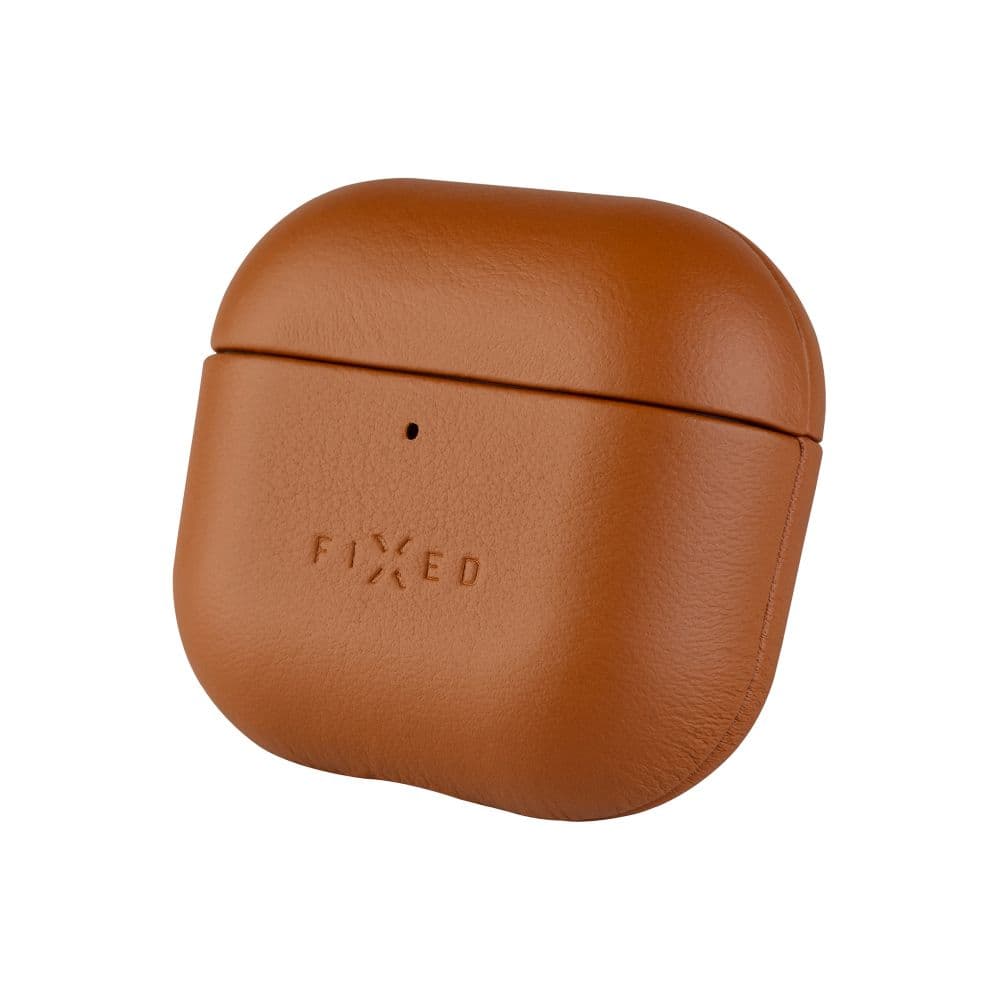 Kožené pouzdro FIXED PodsLeather pro Apple AirPods 4, hnědé