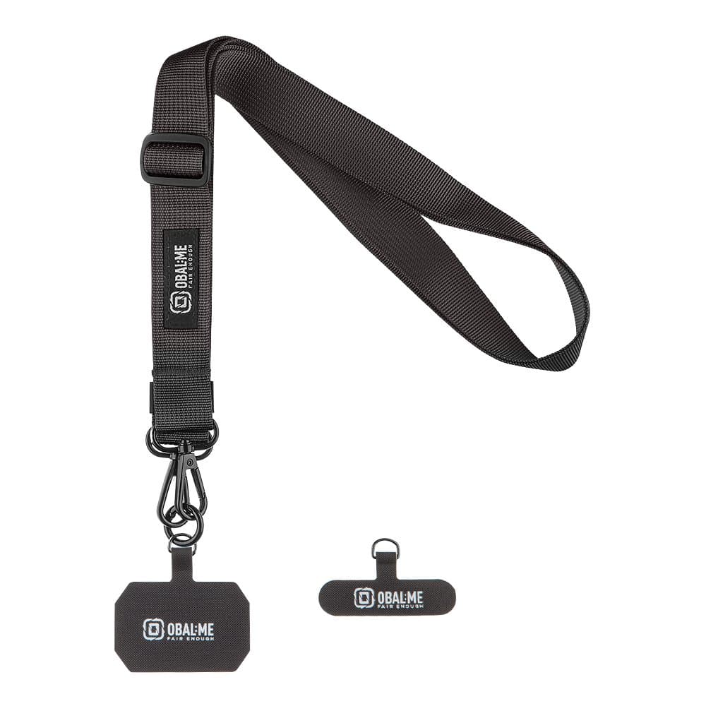 Popruh OBAL:ME NeckTag Ribbon na Telefon Black - náhled 1