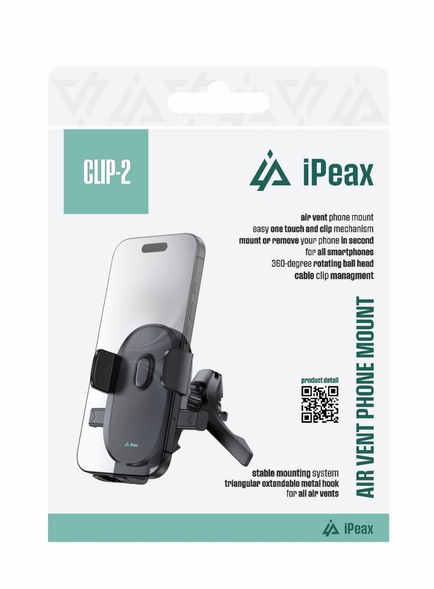 Držák do auta iPeax Clip-2 černý - náhled 1