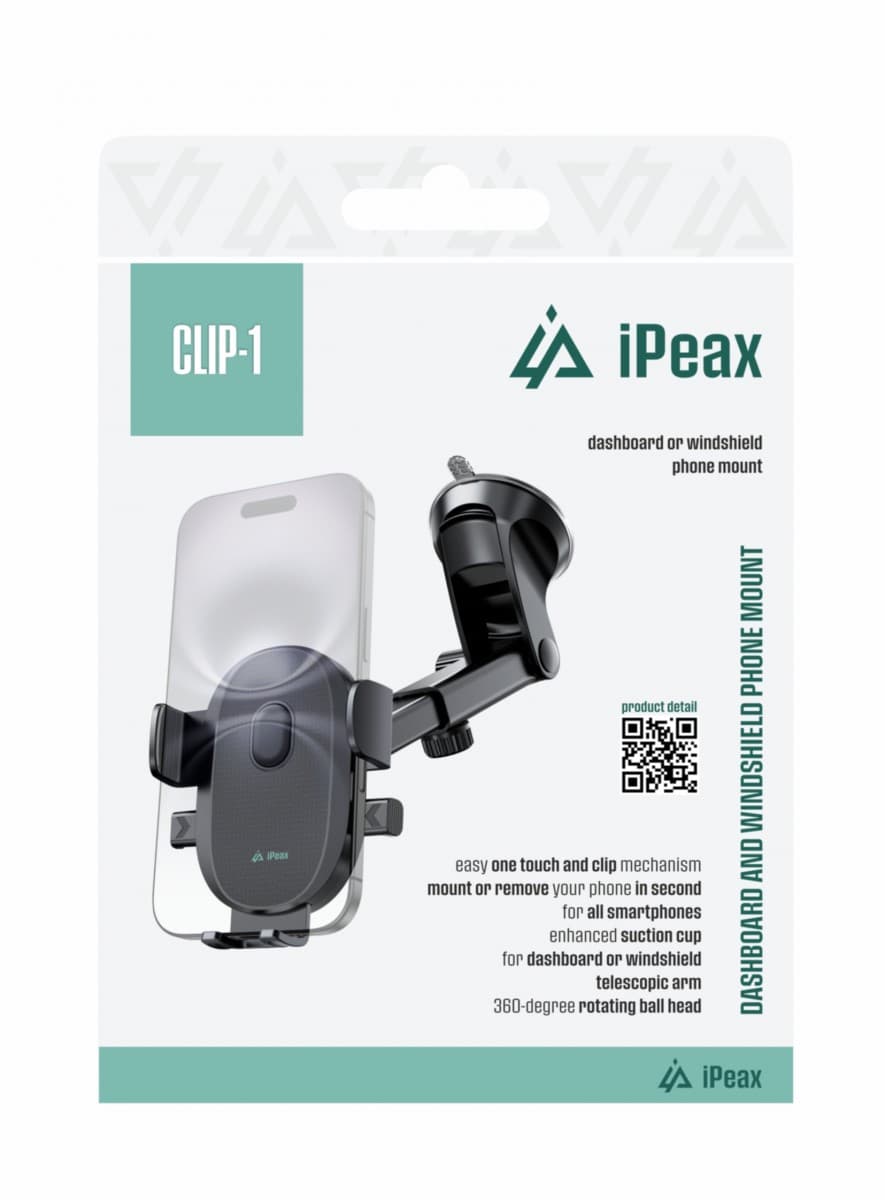 Držák do auta iPeax na palubní desku Clip-1 černý - náhled 1