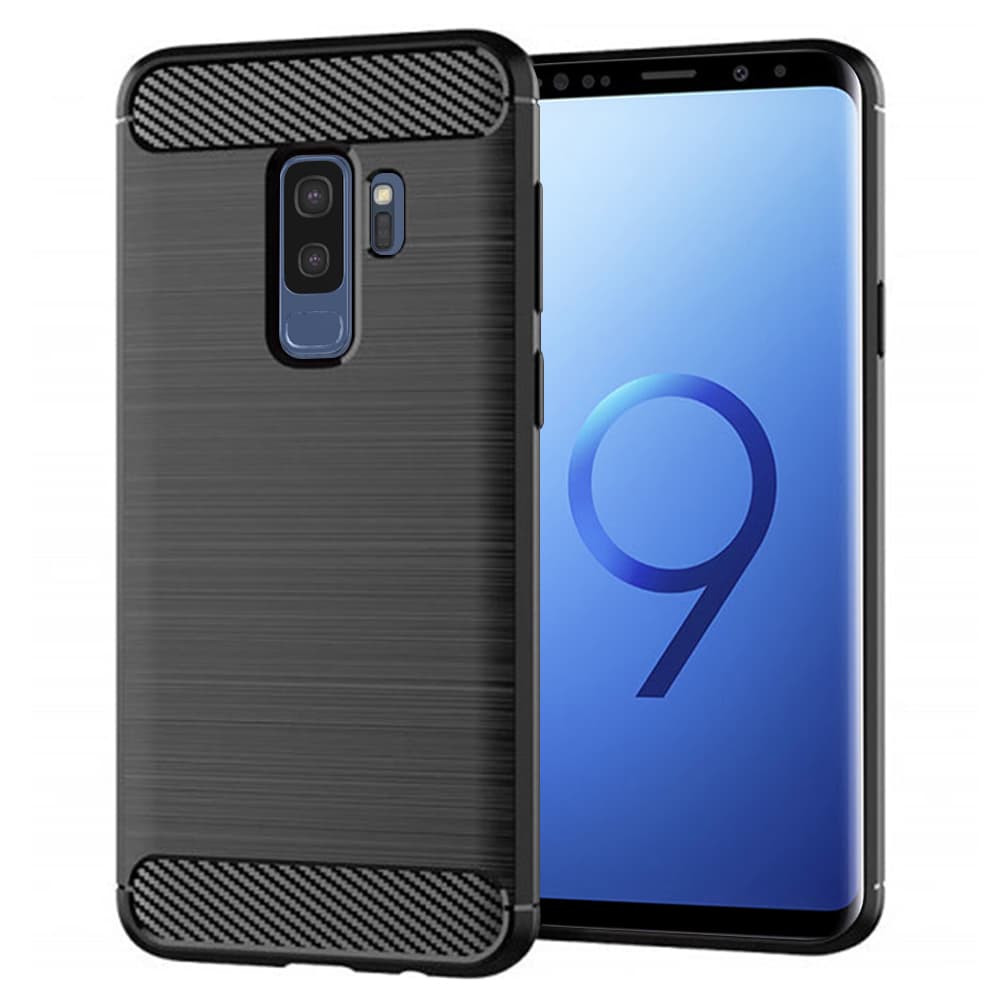 Techsuit Karbon Silikon Samsung Galaxy S9 Plus Černý - náhled 1