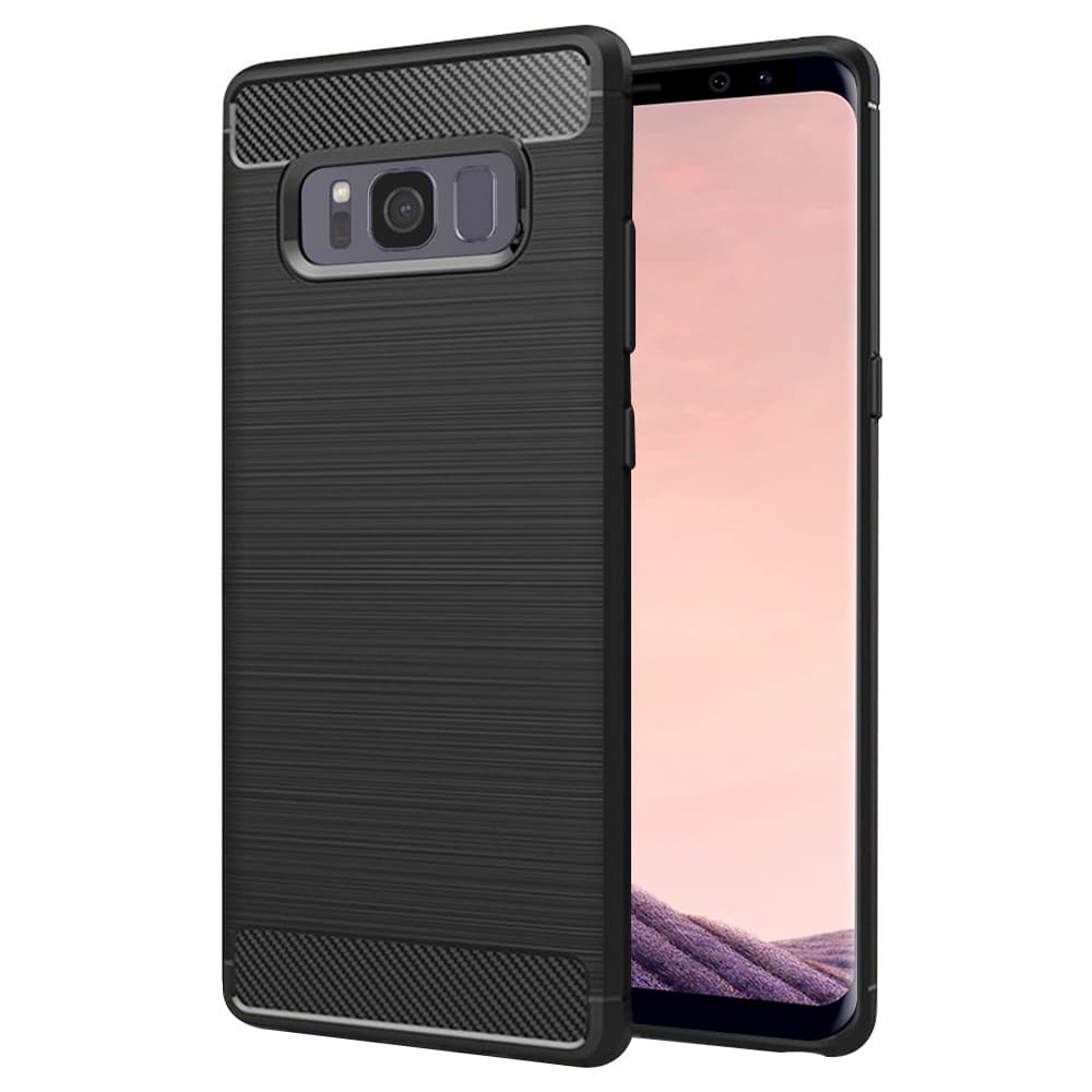 Techsuit Karbon Silikon Samsung Galaxy S8 Plus Černý - náhled 1