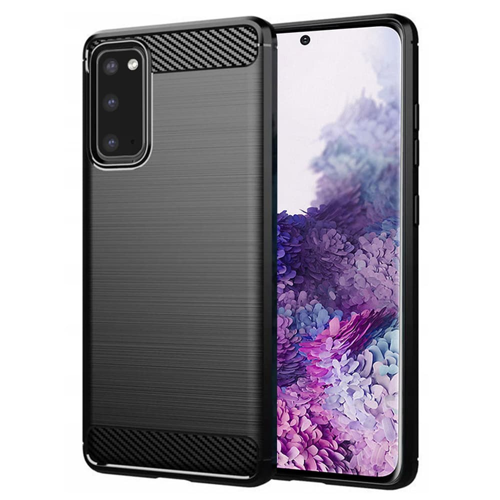 Techsuit Karbon Silikon Samsung Galaxy S20 4G S20 5G Černá - náhled 1