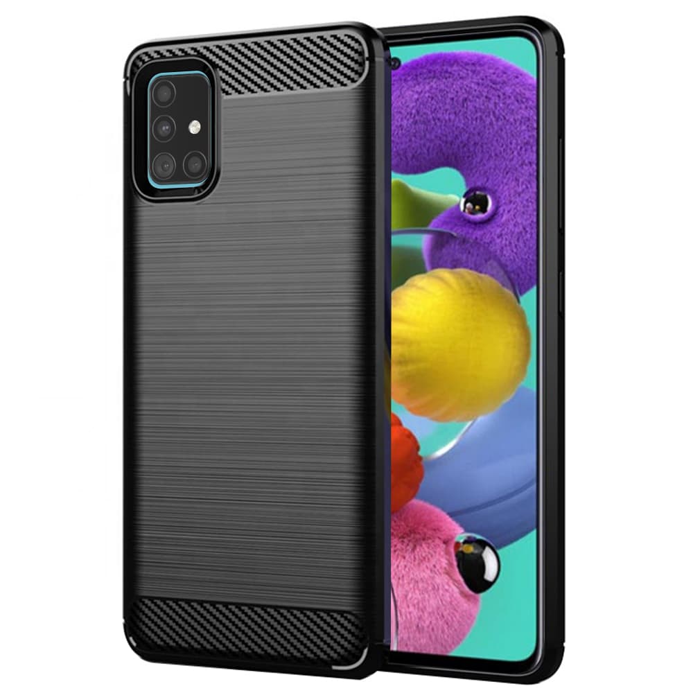 Techsuit Karbon Silikon Samsung Galaxy A51 4G Černý - náhled 1