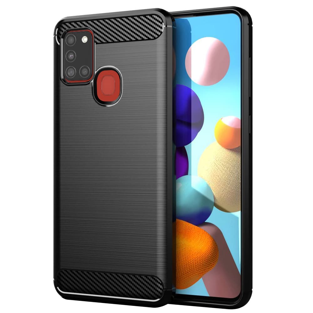 Techsuit Karbon Silikon Samsung Galaxy A21s Černý - náhled 1