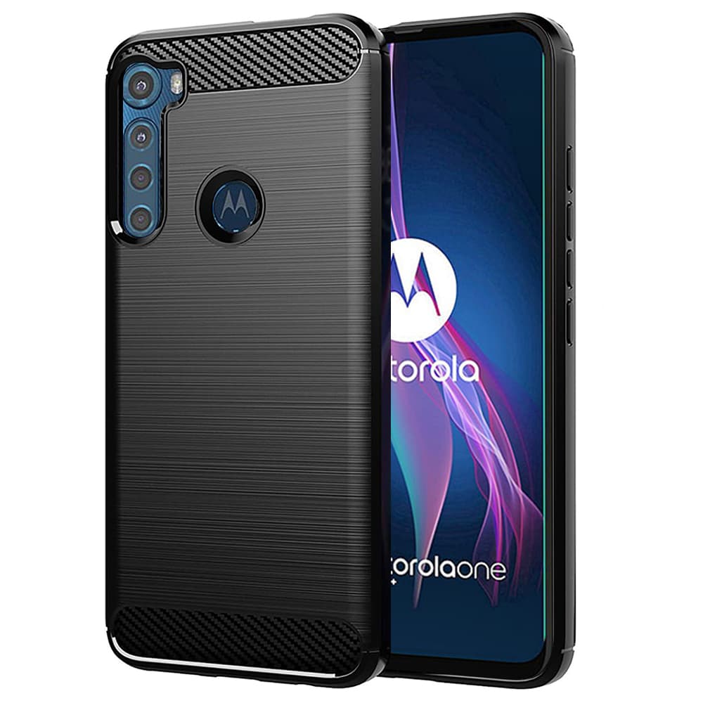 Techsuit Karbon Silikon Motorola One Fusion Plus Černá - náhled 1