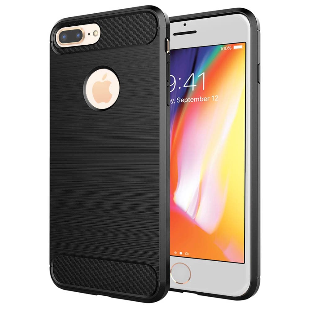 Techsuit Karbon Silikon iPhone 8 Plus Černý - náhled 1