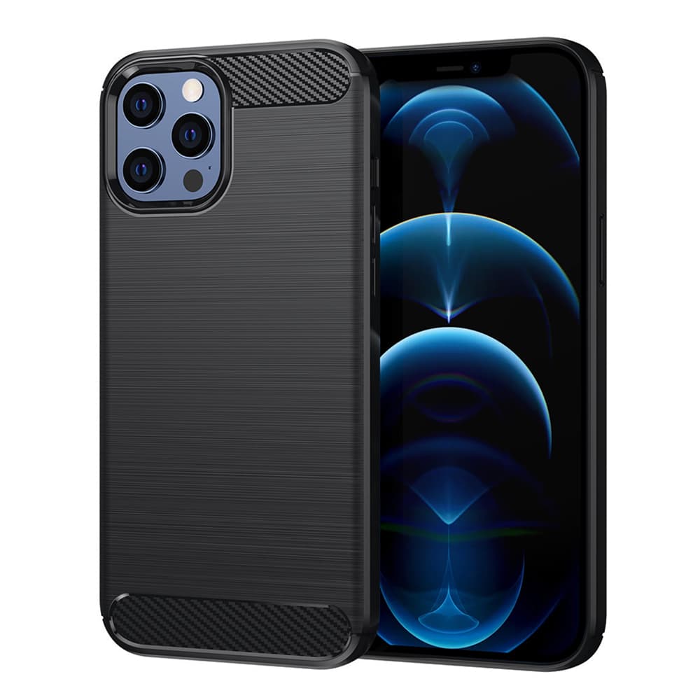 Techsuit Karbon Silikon iPhone 12 Pro Max Černý - náhled 1