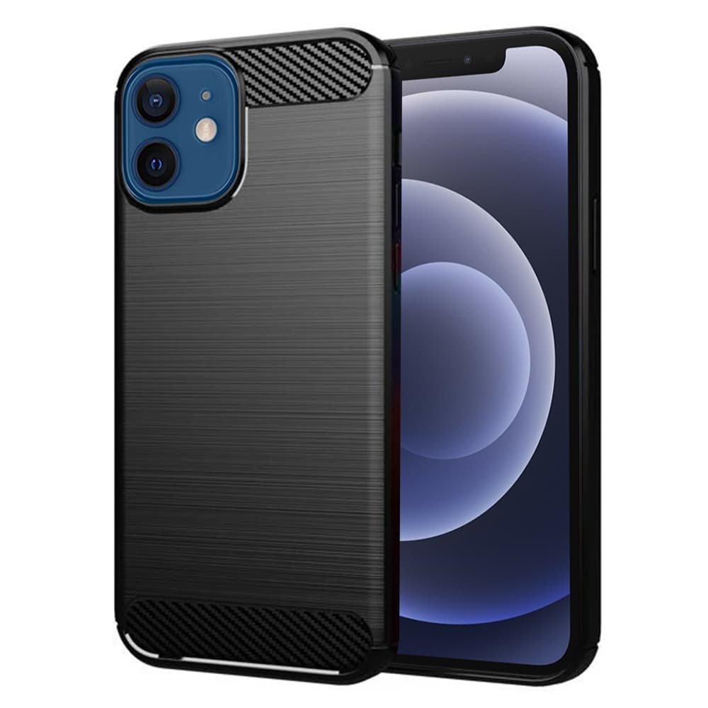 Techsuit Karbon Silikon iPhone 12 iPhone 12 Pro Černý - náhled 1