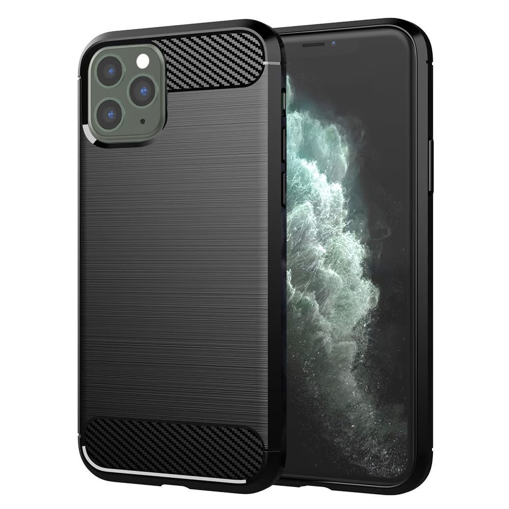 Techsuit Karbon Silikon iPhone 11 Pro Max Černý - náhled 1