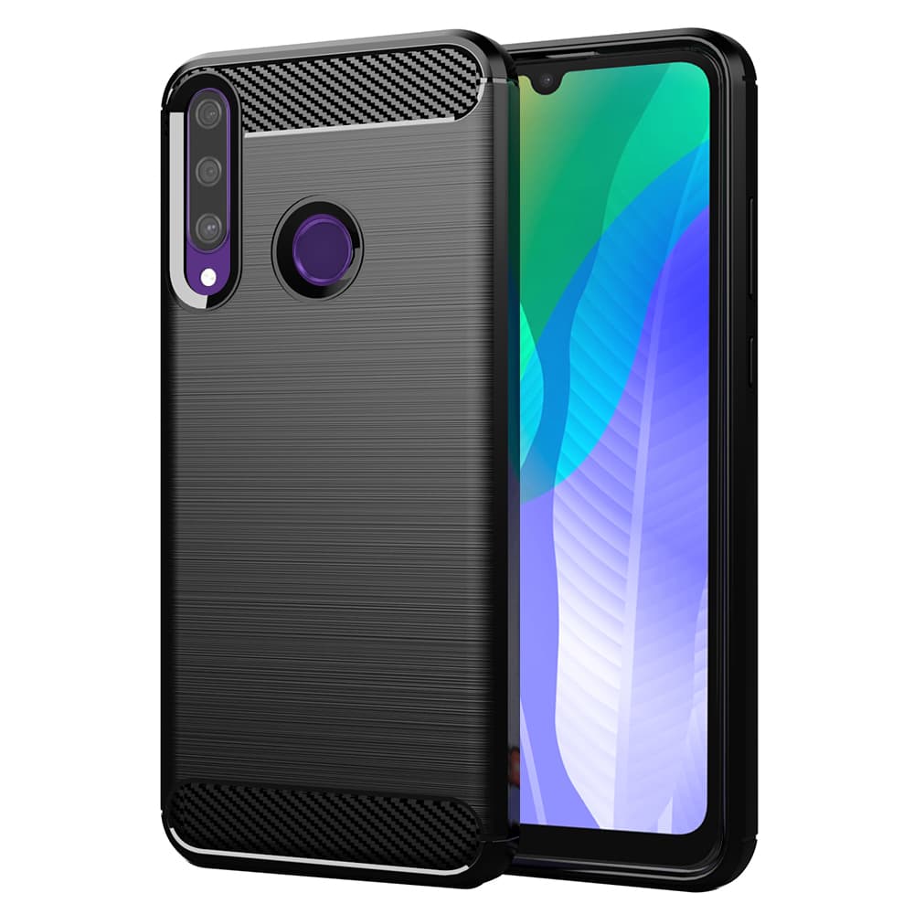 Techsuit Karbon Silikon Huawei Y6p Černý - náhled 1