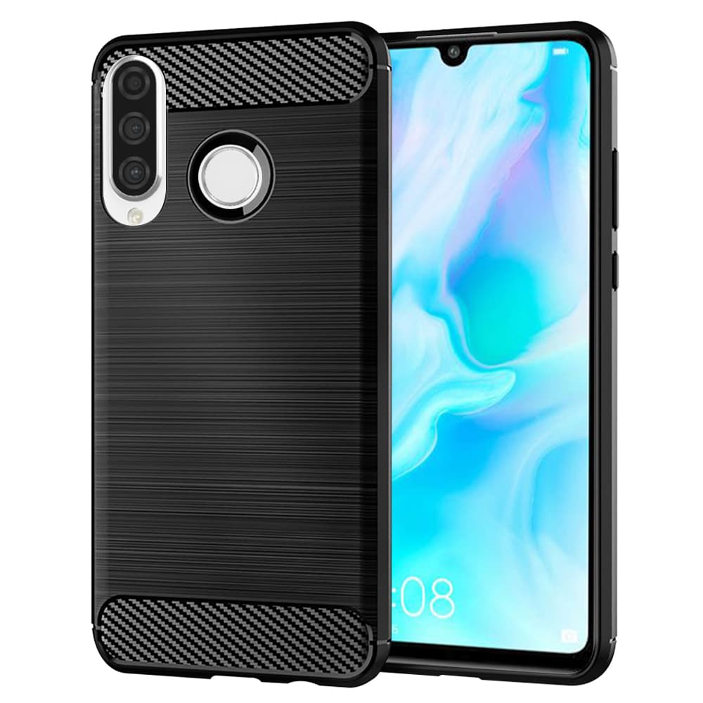 Techsuit Karbon Silikon Huawei P30 lite Černý - náhled 1