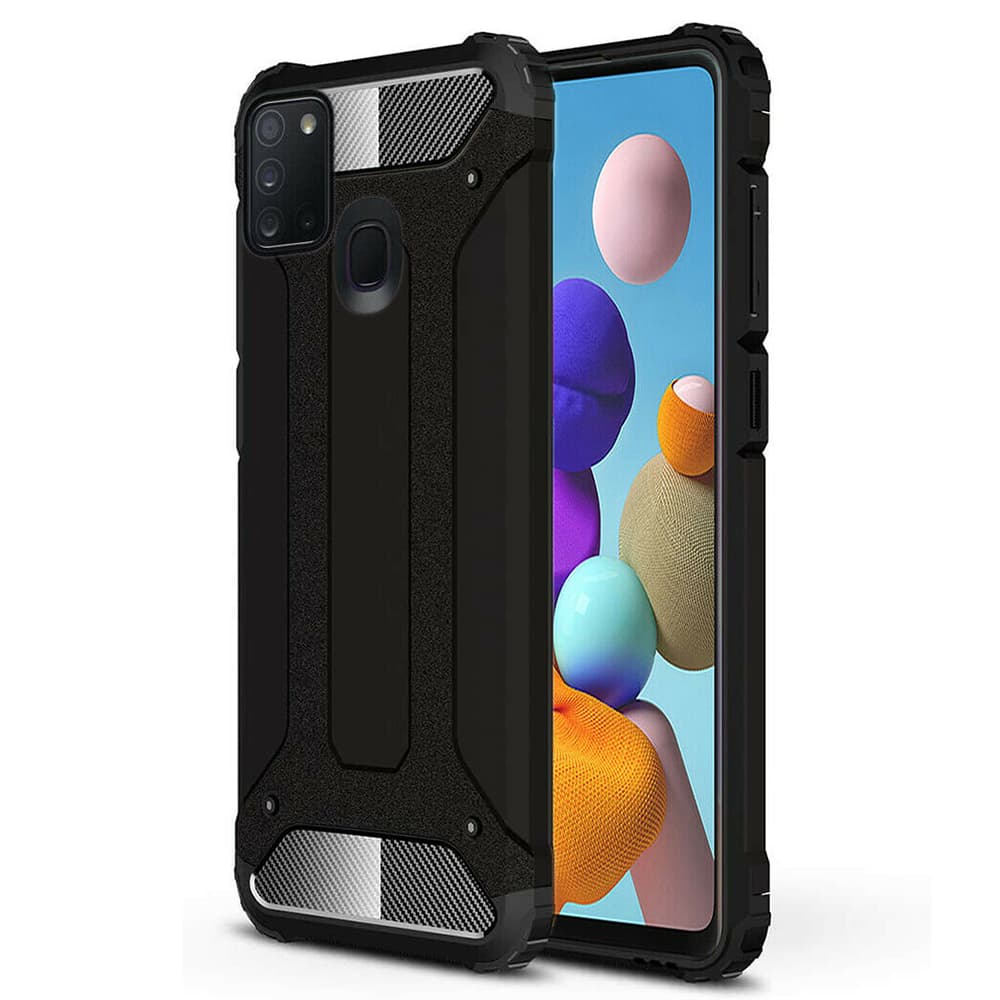 Techsuit Hybridní pouzdro Samsung Galaxy A21s Černá - náhled 1
