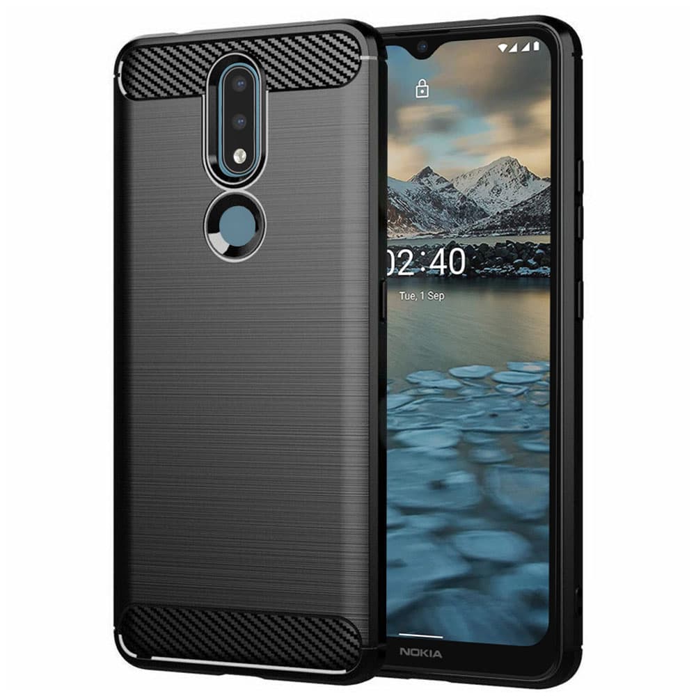 TechSuit Karbon Silikon Nokia 2.4 Černá - náhled 1