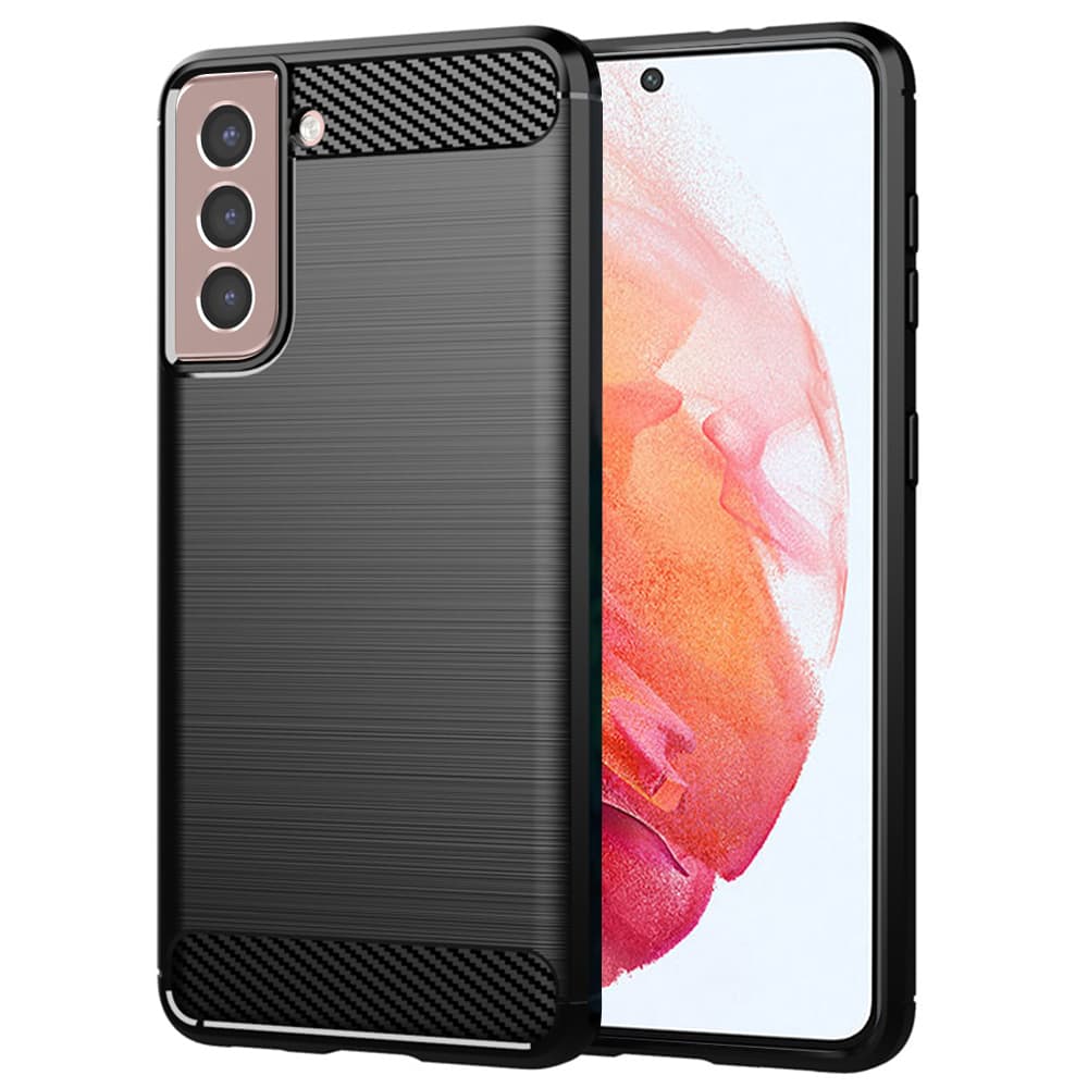 Techsuit Karbon Silikon Samsung Galaxy S21 Černá - náhled 1