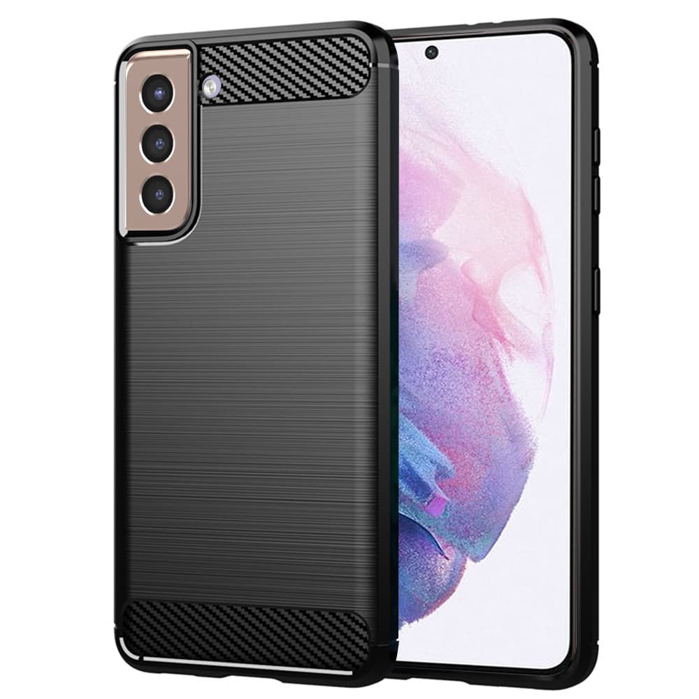 Techsuit Karbon Silikon Samsung Galaxy S21 Plus 5G Černý - náhled 1