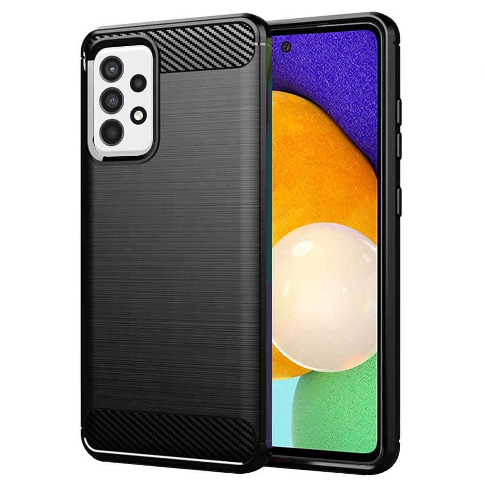 Techsuit Carbon Silicone obal Samsung Galaxy A52 A52s Černý - náhled 1