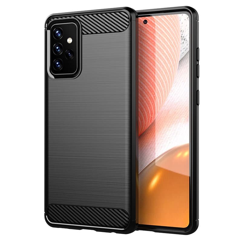 Techsuit Carbon Silikon Samsung Galaxy A72 4G A72 5G Černý - náhled 1