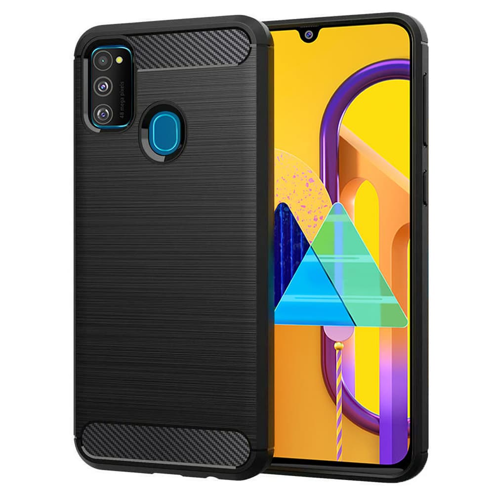 Techsuit Karbonový Silikon Samsung Galaxy M21 M30S Černý - náhled 1