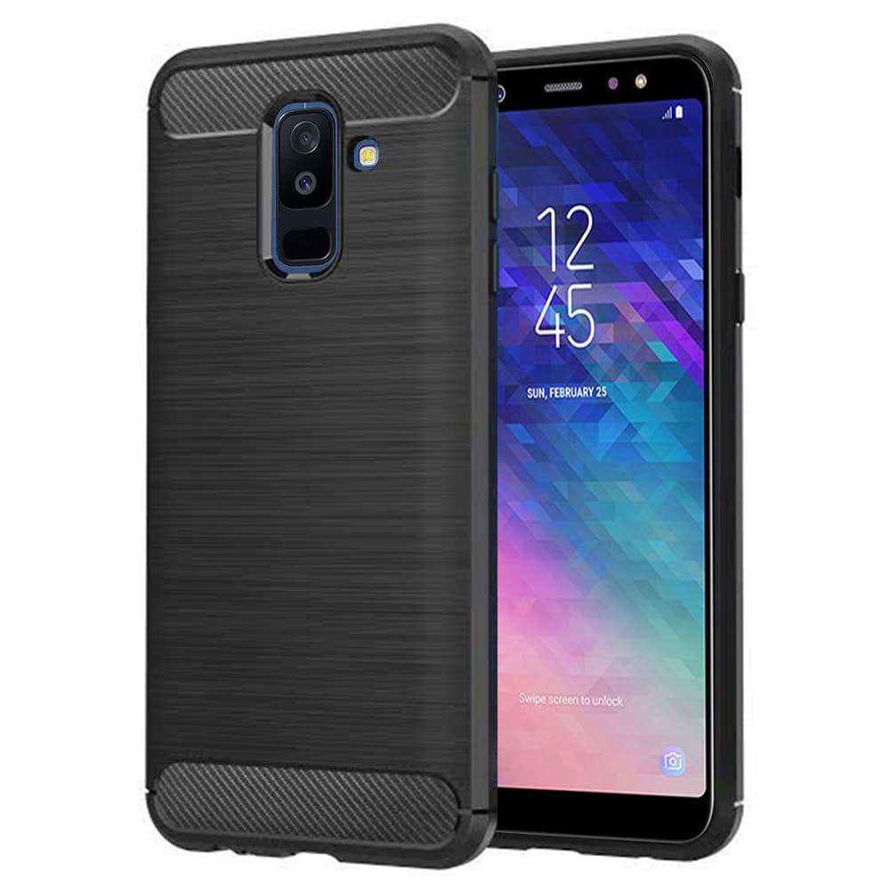 Techsuit Karbon Silikon Samsung Galaxy A6 Plus 2018 Černý - náhled 1